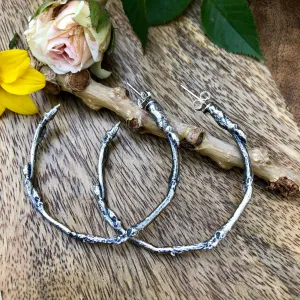 Twig Hoops Hand cast "real" twig branches