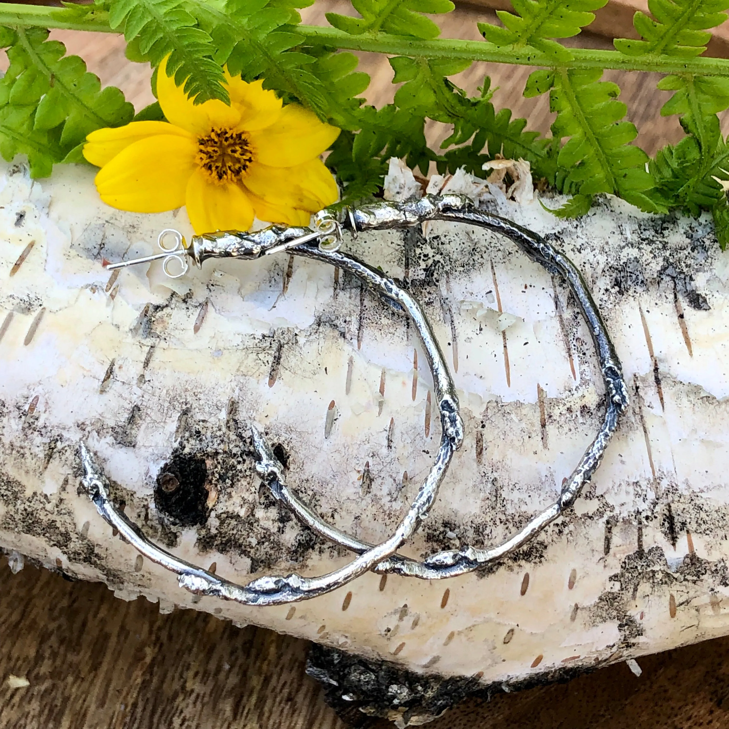 Twig Hoops Hand cast "real" twig branches