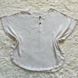 Velvet by Graham and Spencer Poncho Butterfly Sleeve Knit Pullover Cream M