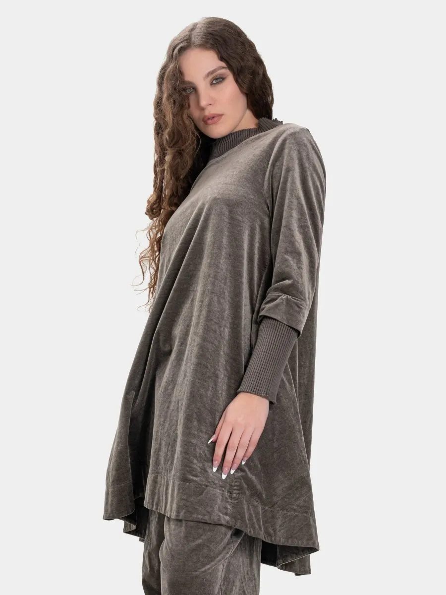 Velvet Tunic with Knit Details