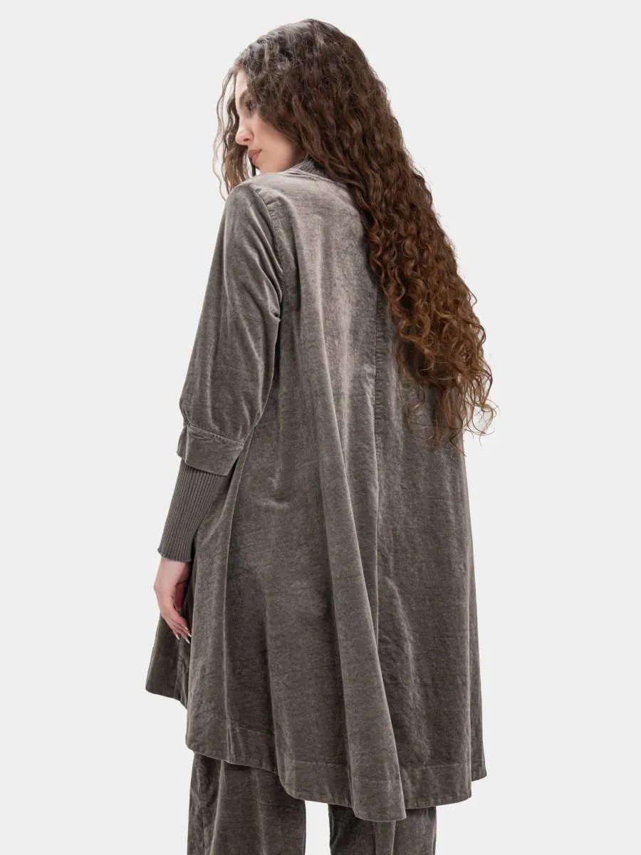 Velvet Tunic with Knit Details