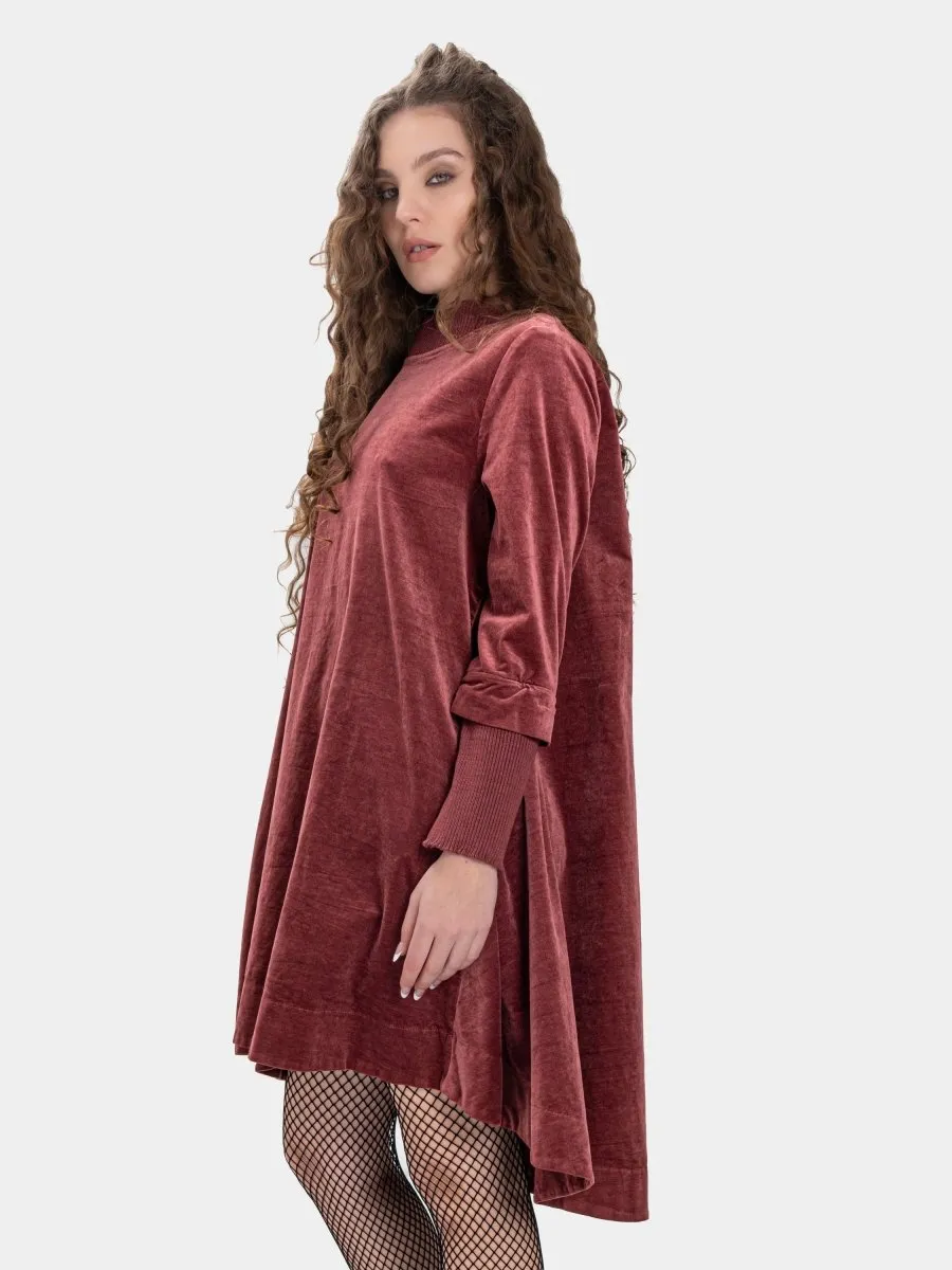 Velvet Tunic with Knit Details