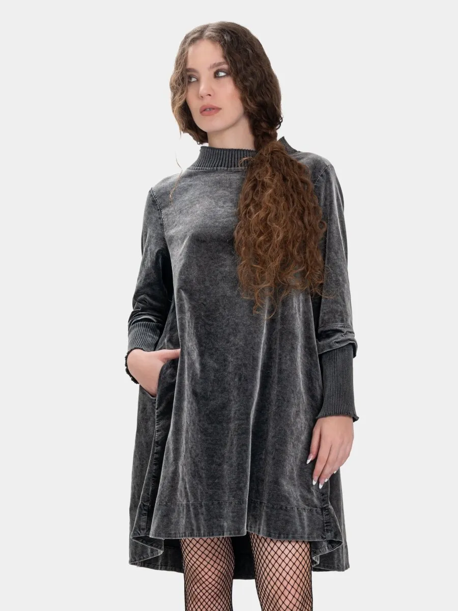 Velvet Tunic with Knit Details