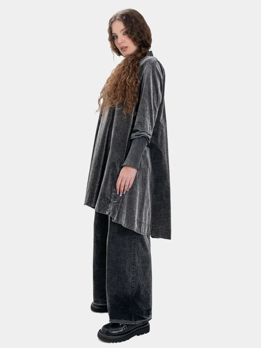Velvet Tunic with Knit Details