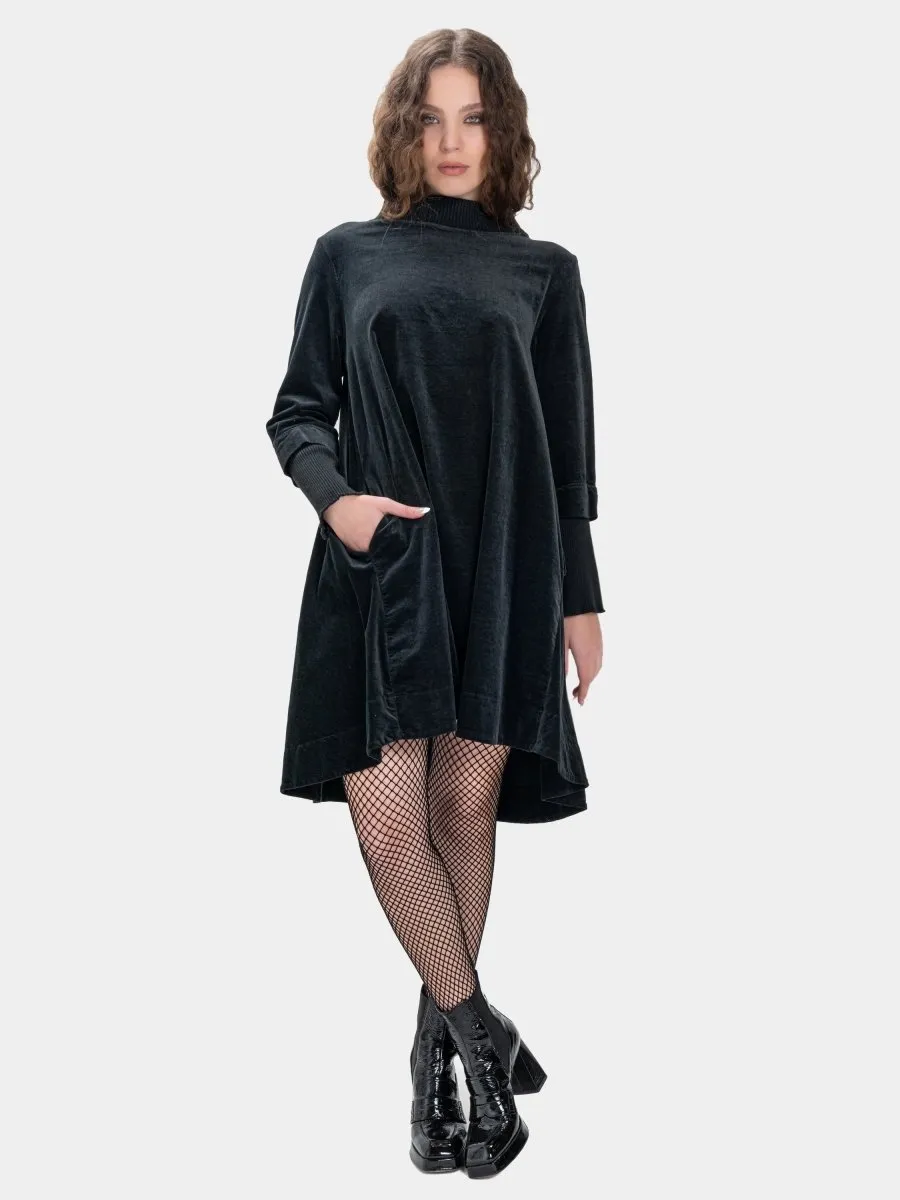 Velvet Tunic with Knit Details