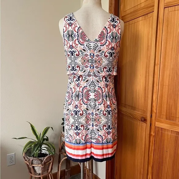 Vince Camuto 4 Sleeveless Layered Knee Length Dress Office Wedding Party Chic