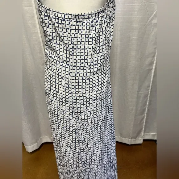 Vineyard Vines Tie Dye Squares Print Silk Maxi Dress | size 12