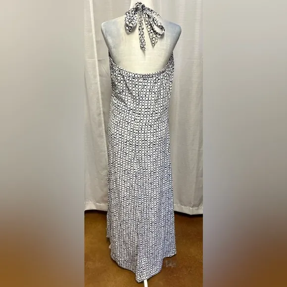 Vineyard Vines Tie Dye Squares Print Silk Maxi Dress | size 12