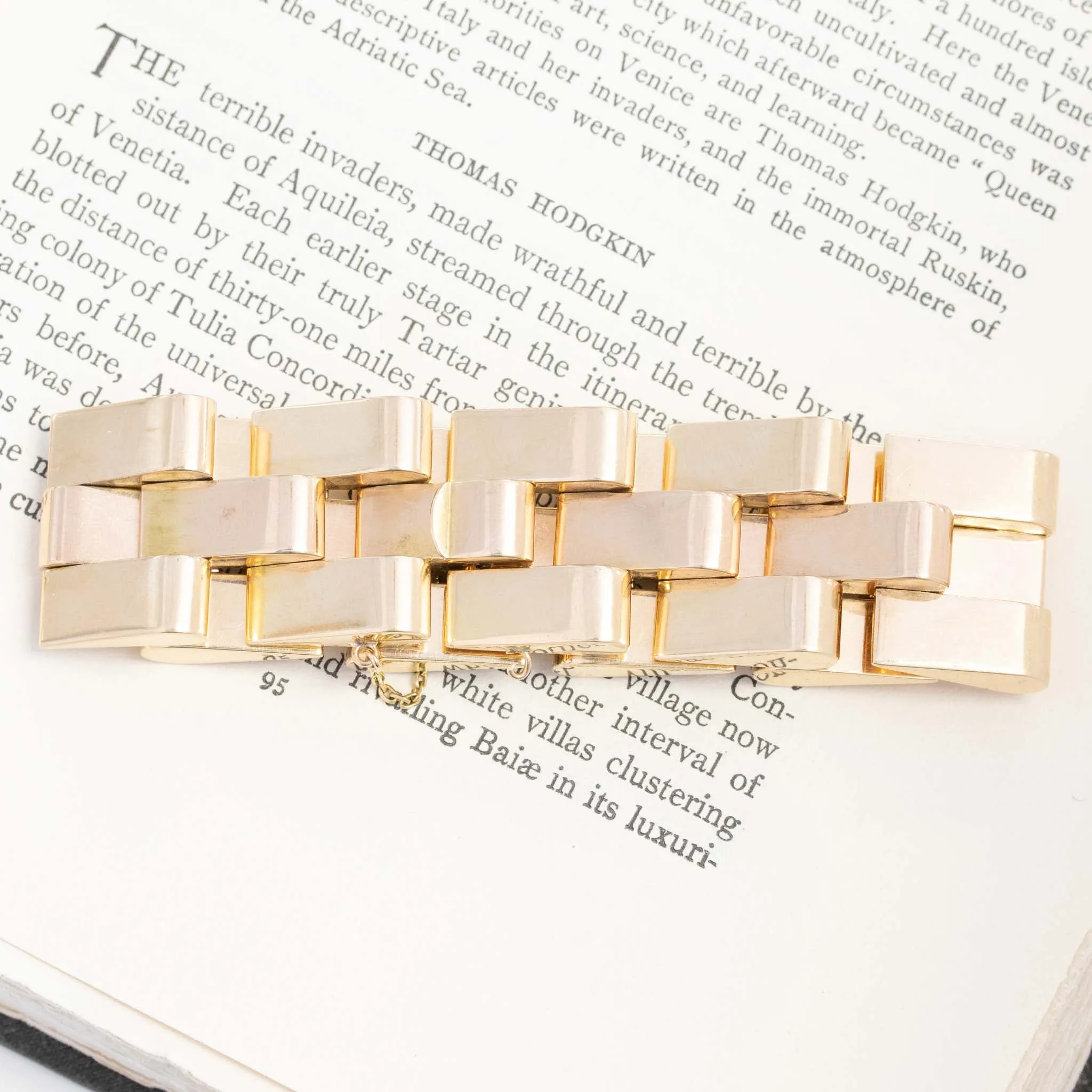 Vintage Triple Row Gold Bracelet, French