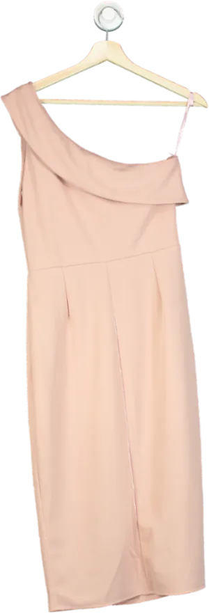 WalG Blush Dakota One Shoulder Frill Midi Dress UK 14