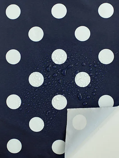 Waterproof Fabric 2.7 cm White Dots on Navy - By the Yard 89611