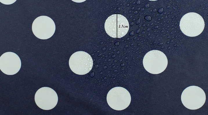 Waterproof Fabric 2.7 cm White Dots on Navy - By the Yard 89611