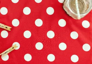 Waterproof Fabric 2.7 cm White Dots on Red - By the Yard 392967-2