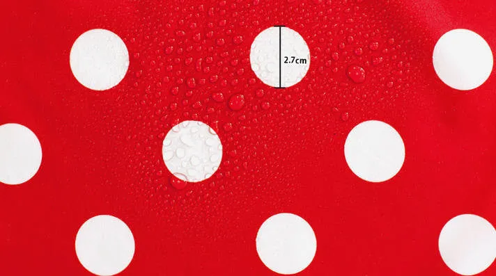 Waterproof Fabric 2.7 cm White Dots on Red - By the Yard 392967-2