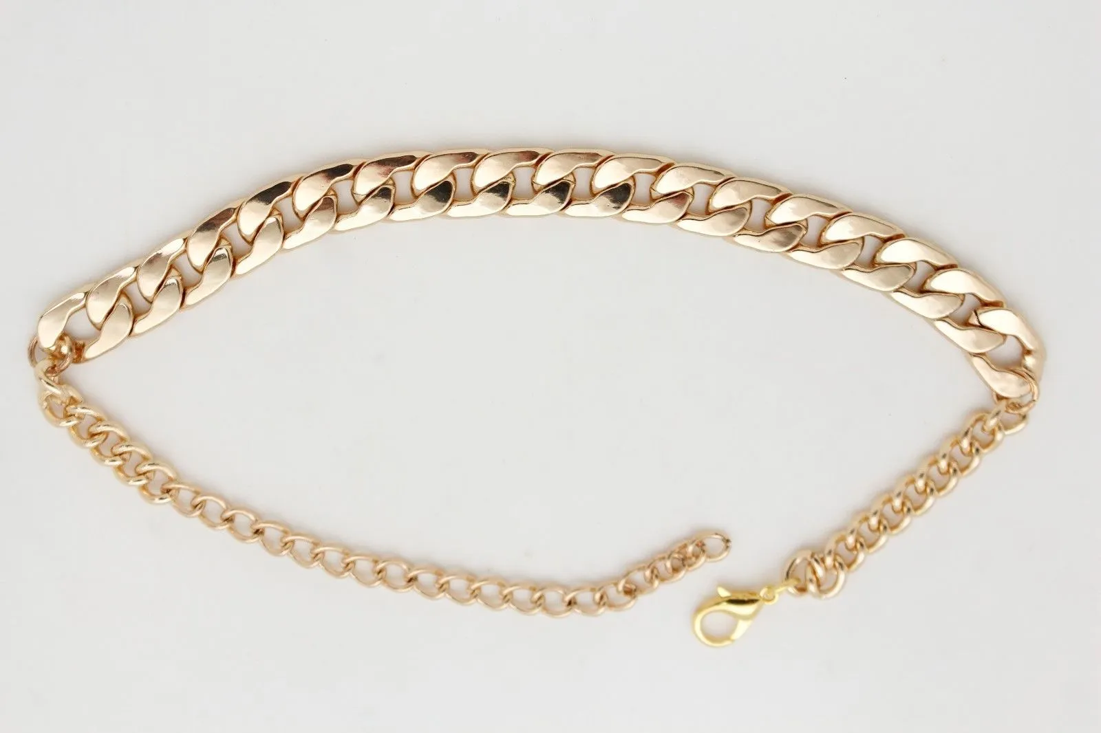 Women Gold Metal Classic Boot Bracelet Chain Anklet Shoe Charm Narrow Band