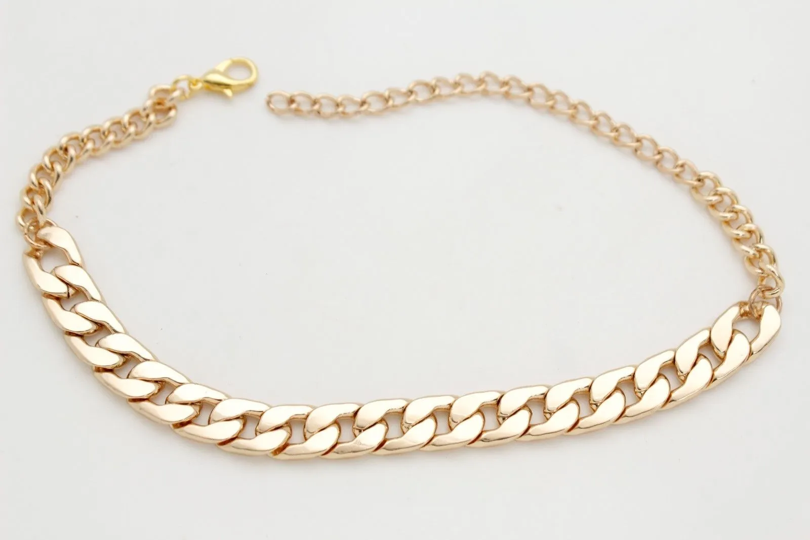 Women Gold Metal Classic Boot Bracelet Chain Anklet Shoe Charm Narrow Band