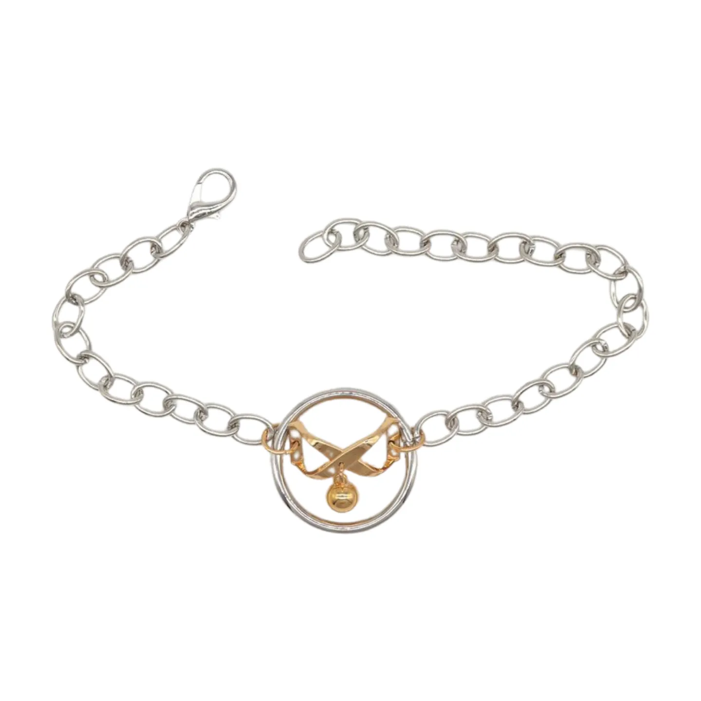 Women Silver Metal Chain Boot Bracelet Shoe Infinity Bow Charm
