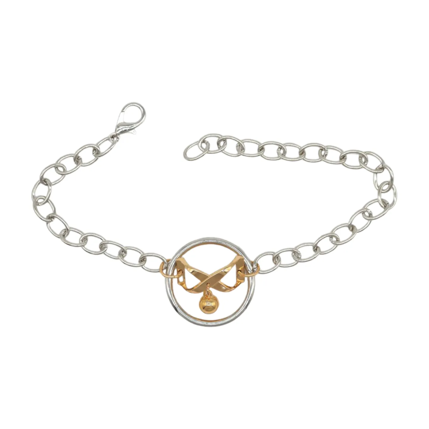 Women Silver Metal Chain Boot Bracelet Shoe Infinity Bow Charm