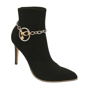 Women Silver Metal Chain Boot Bracelet Shoe Infinity Bow Charm