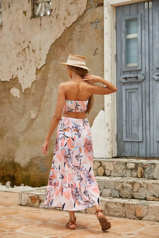 Women’s tropical two piece Skirt Set
