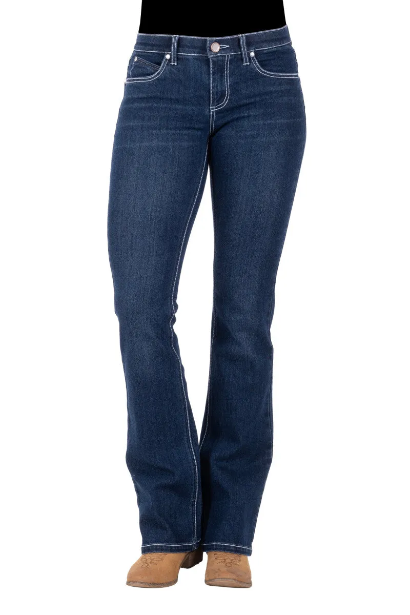 Wrangler Amelia Q-Baby Booty Up Ladies Jeans Indigo