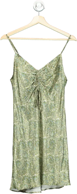 Zara Green Paisley V-Neck Sleeveless Dress UK S